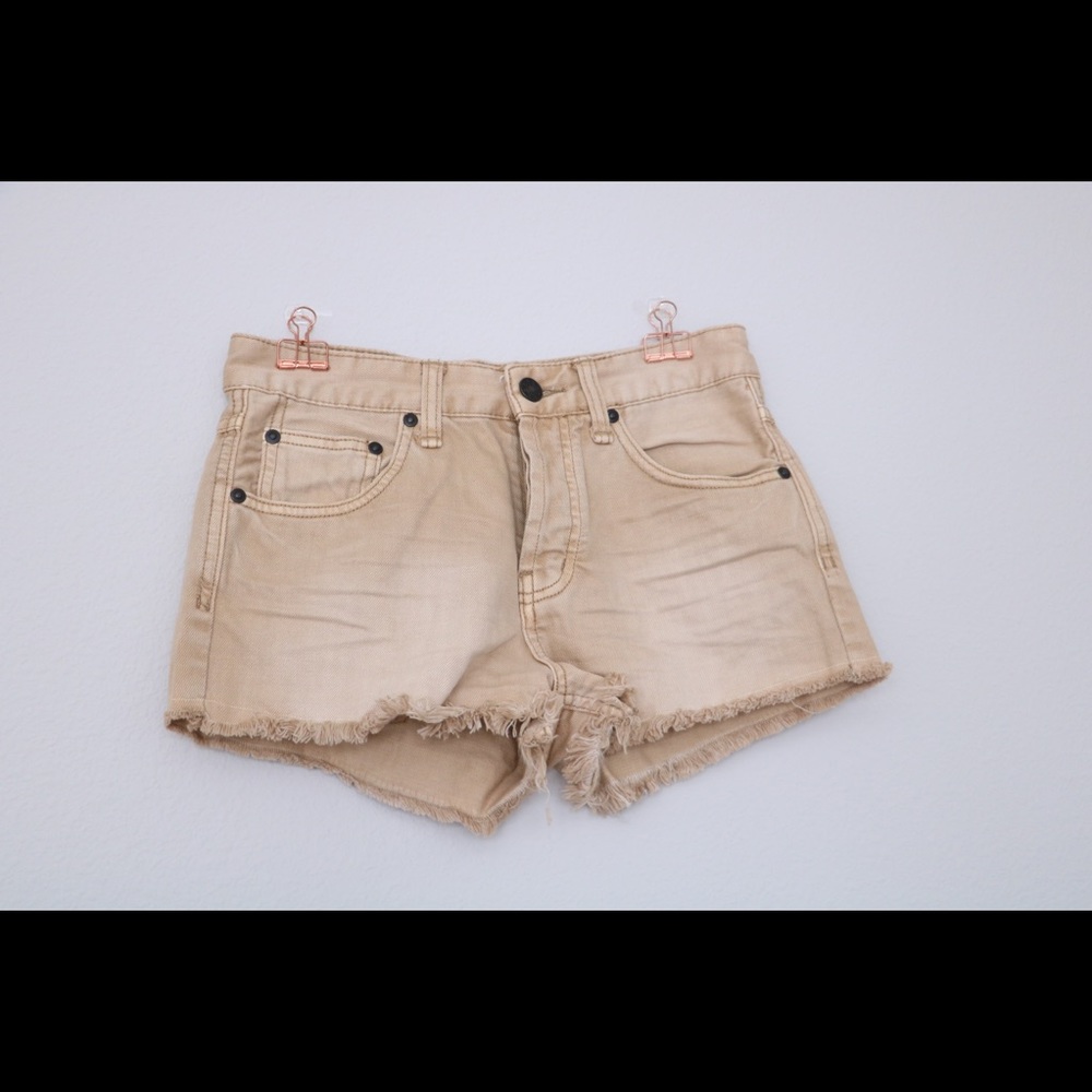 Free people tan low rise shorts